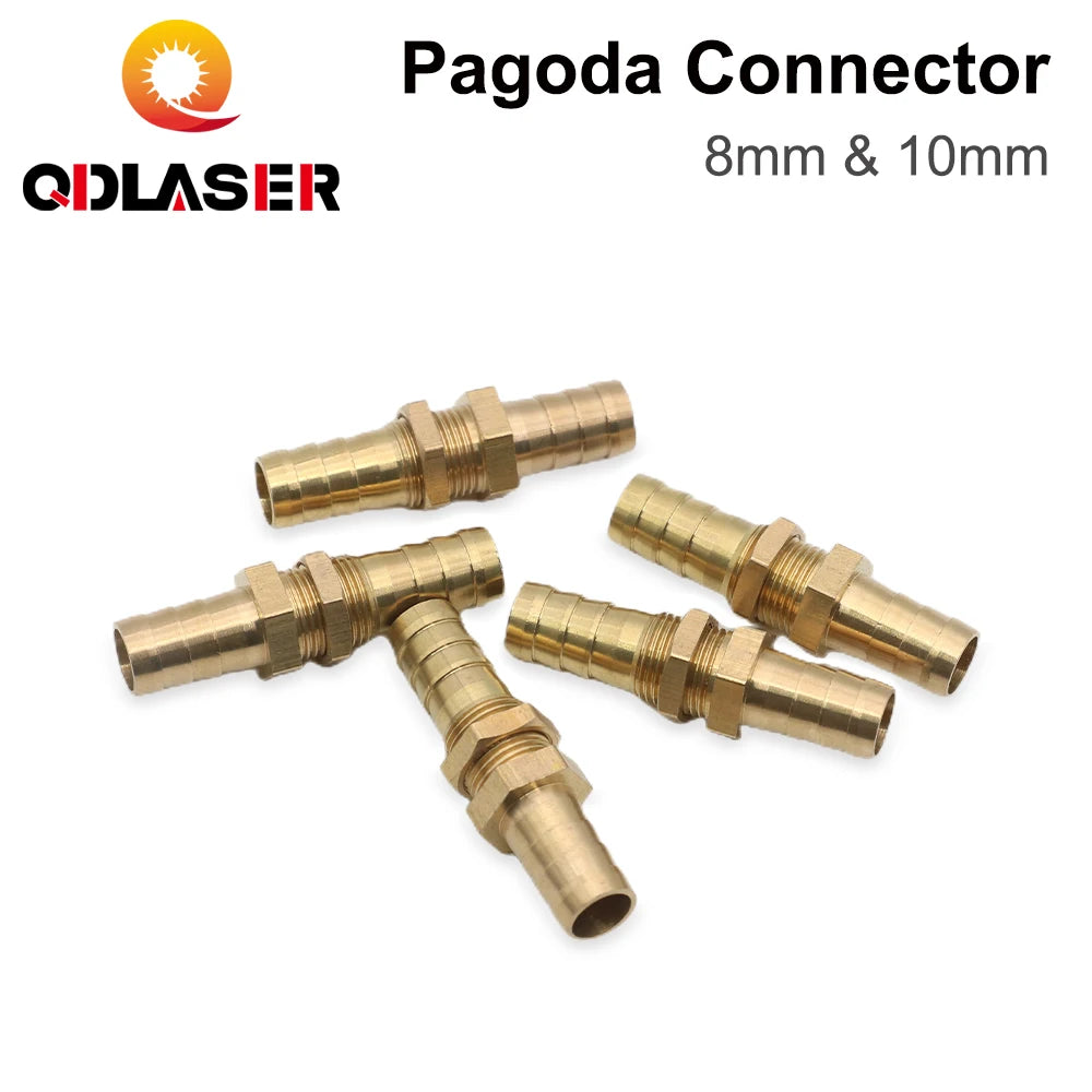 QDLASER Copper Pagoda Head 8mm&10mm Connector for Water Pipe Liquid Tube Gas Pipe
