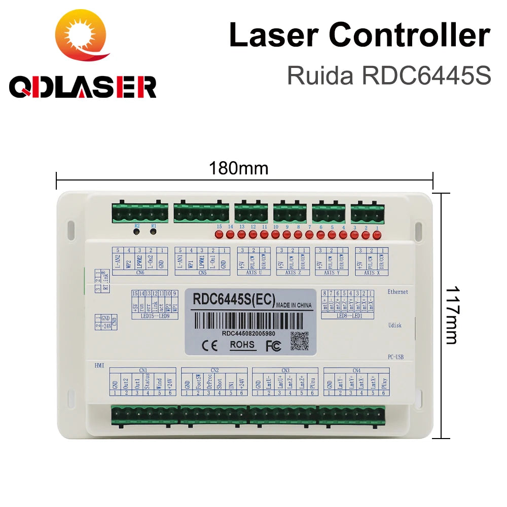 QDLASER Ruida RDC6445 RDC6445S Laser Controller Motherboard for Co2 Laser Engraving Cutting Machine Upgrade RDC6442 RDC6442G