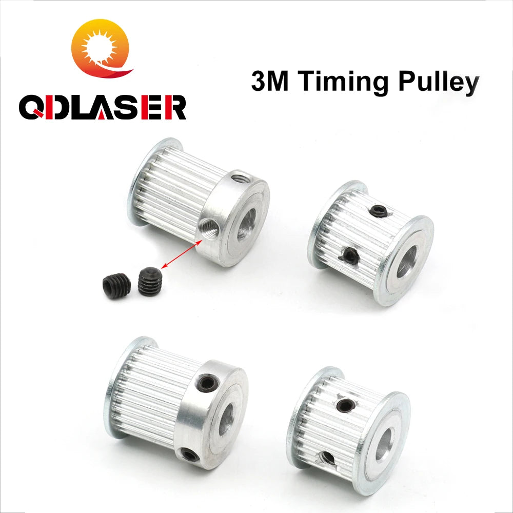 QDLASER HTD-3M Timing Pulley /Alu for CO2 Laser Engraving and Cutting Machine Wheel Gear Pulley