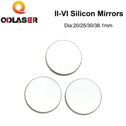 II-VI CO2 Laser Si Reflection Mirror Laser Mirror Dia. 20/25/30/38.1mm for Laser Cutter Engraver