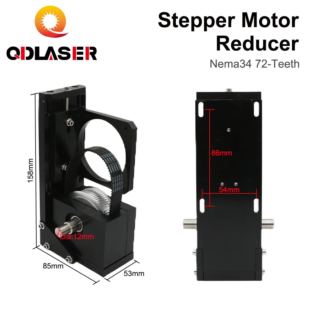 QDLASER Stepper Motor Reducer Nema23 38-Teeth/ Nema23 60-Teeth/ Nema34 72-Teeth for CO2 Laser Engraving Machine Motor Block Set