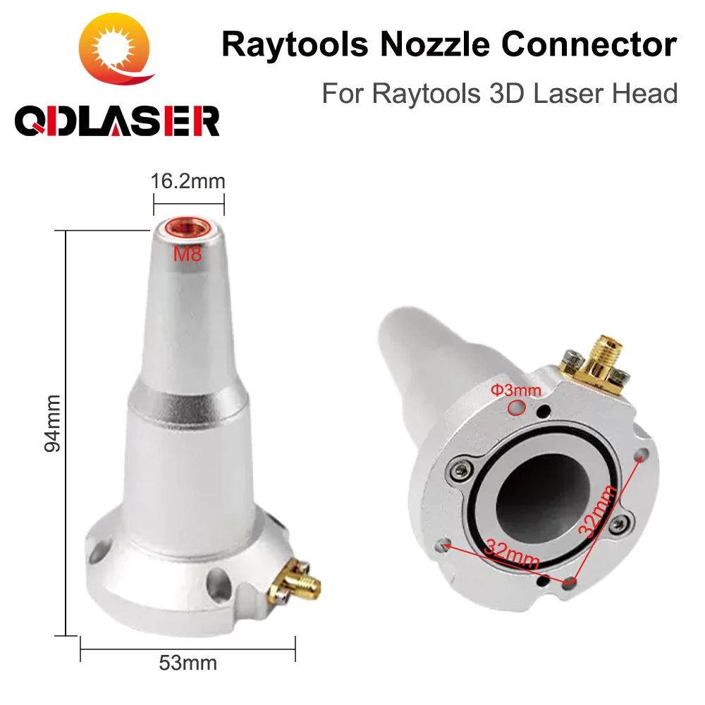 QDLASER 3D Laser Nozzle Connector F150 F200 Laser Ceramic Sensor Part for Raytools 3D Laser Cutting Head