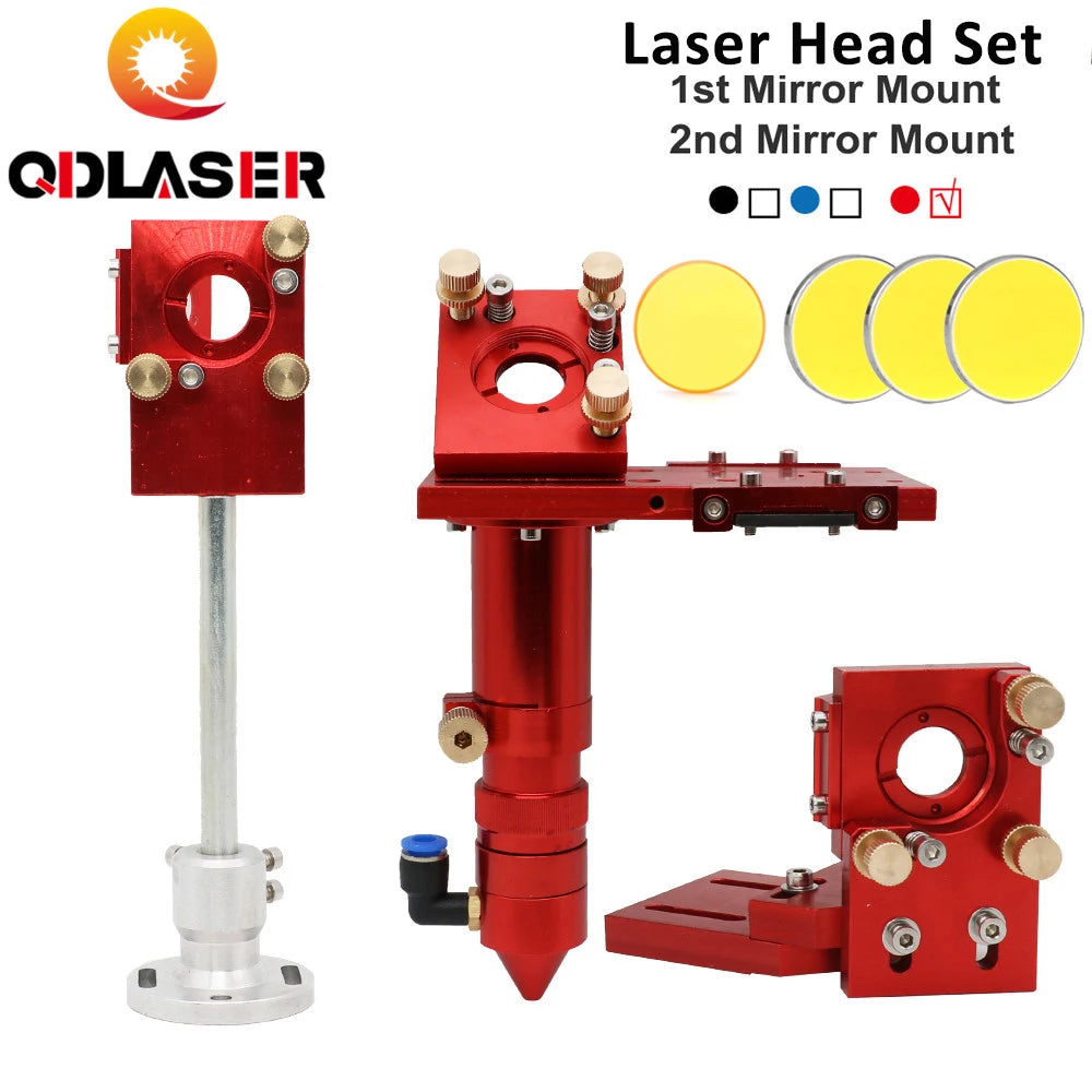 CO2 Laser Head Set Reflective Mirror & Focus Lens Integrative Fixture Mount Holder with Focus Len Mirrors