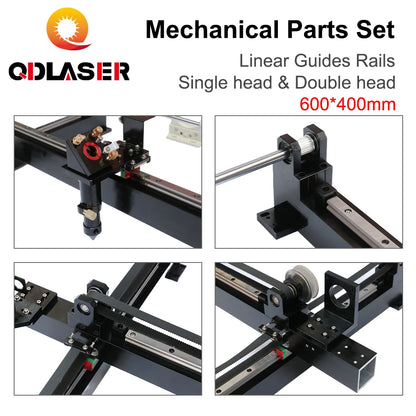 QDLASER Mechanical Linear Guides Rails 600*400mm Parts Set 6040 Single Double Head Laser Kits Spare Parts DIY CO2 Laser Machine