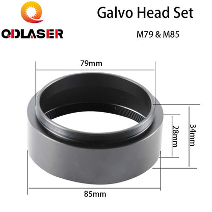 QDLASER Scan Lens Adapter Ring Thread M79/M85 Extend Ring Height 18mm/34mm For CO2 Laser & Fiber Laser Marking Machine