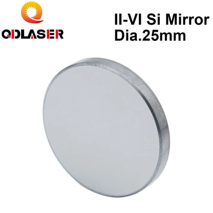 QDLASER II-VI CO2 Laser Si Mirror Dia. 25mm Thk.3mm 10.6um LPMS Coating for CO2 Laser Engraving Cutting Machine Free Shipping