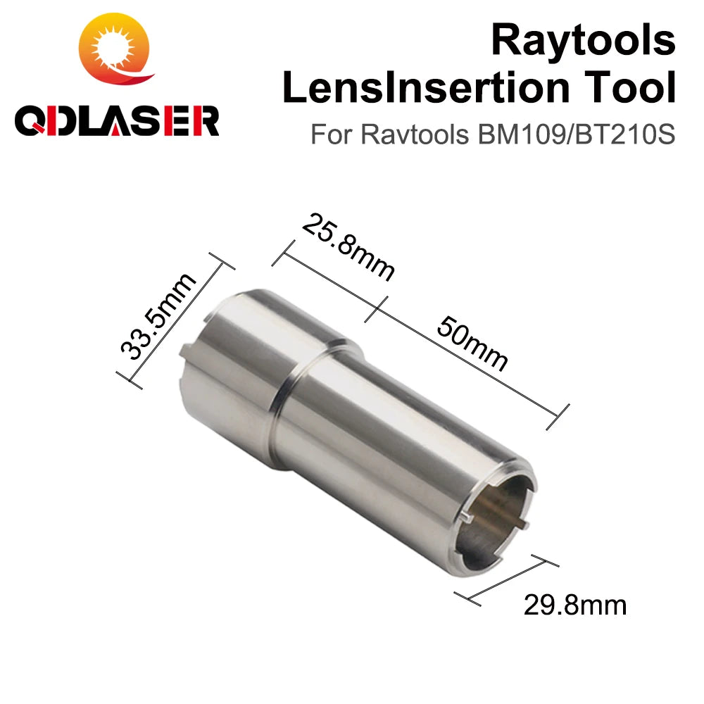 QDLASER Focusing Lens Insertion Tool D28 for Collimating Focusing Lens on Raytools BT210S/BM109 Fiber Laser Cutting Head