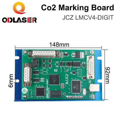 QDLASER Co2 Laser Marking Controller JCZ LMCV4-DIGIT Marking Board BJJCZ EzCad for 10.6um Co2 Marking Laser Tube RF Tube