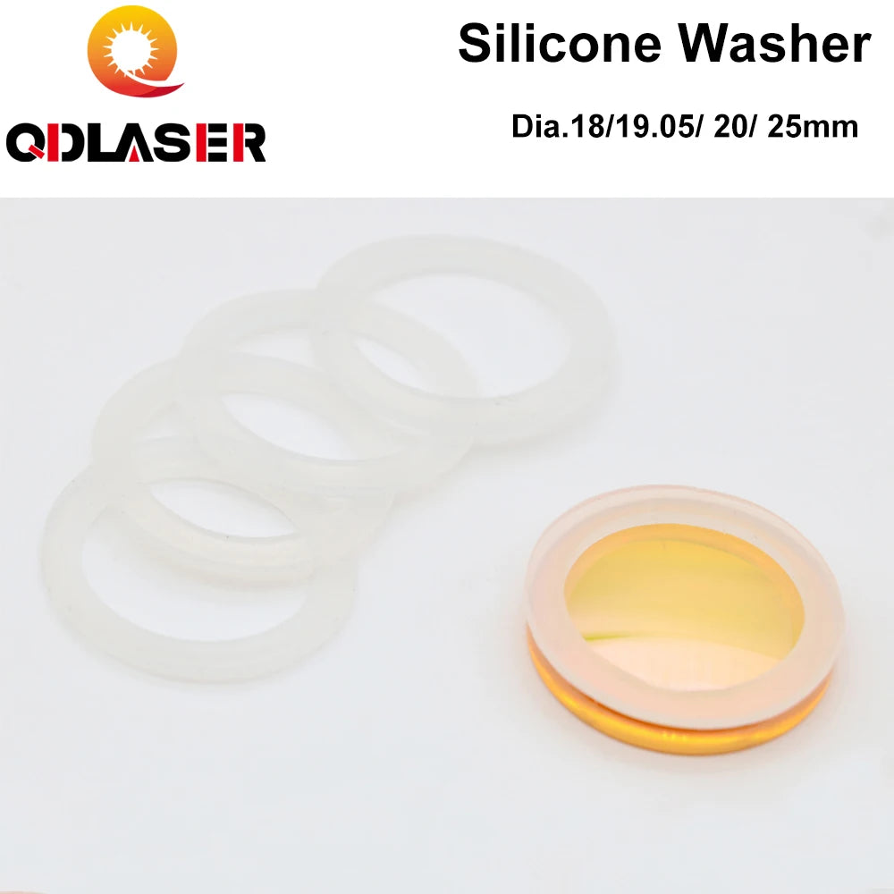 QDLASER CO2 Laser Focus Lens Mirror Silicone Washer Diameter 18/19.05/20/25mm for CO2 Laser Cutting Engraving Machine
