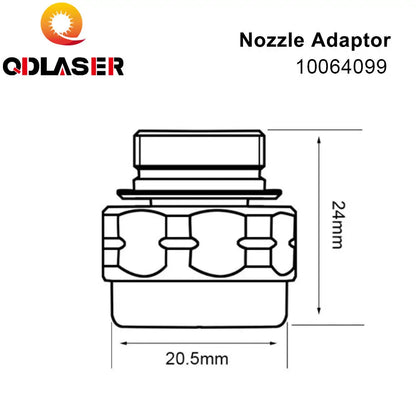 QDLASER Highyag Laser Nozzle Adaptor 10064099 Laser Spare Parts for   Byst Nukon Laser Cutting Machines