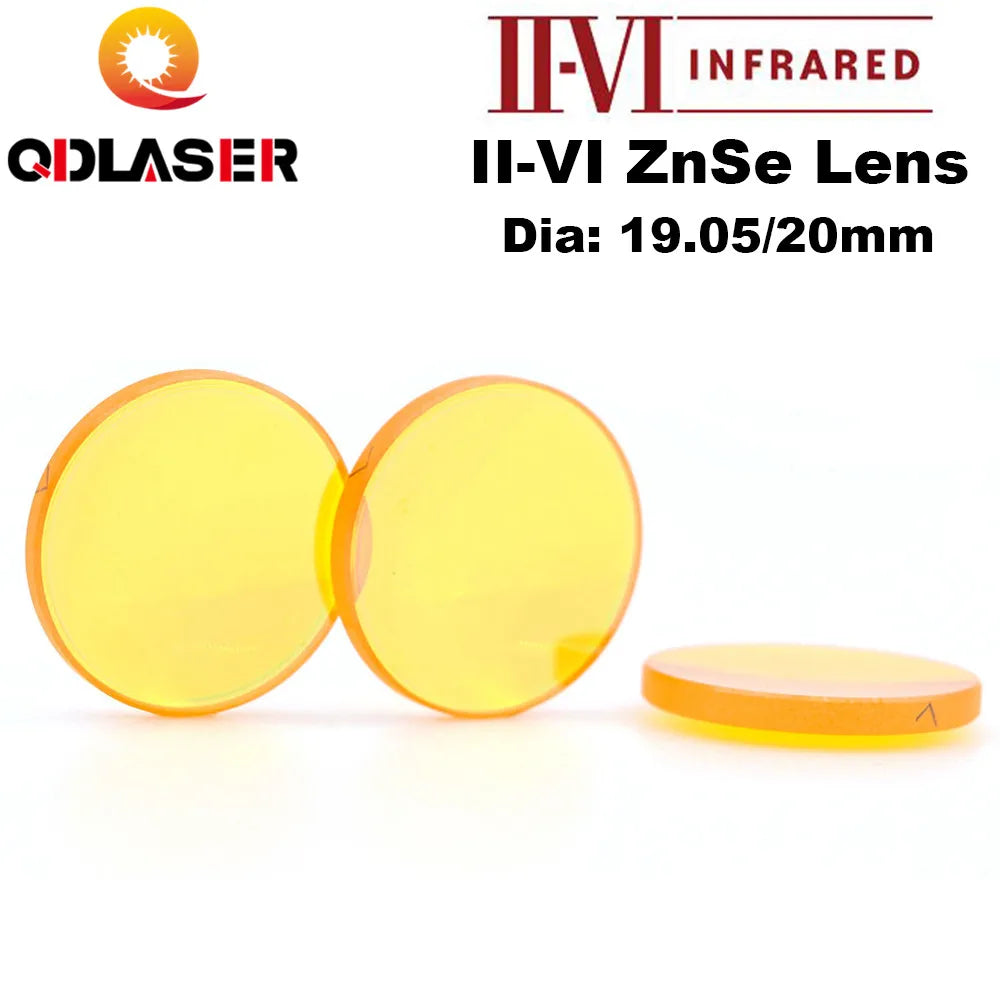 Co2 USA II-VI ZnSe Focus Laser Lens Dia 19.05/ 20mm FL 38.1 50.8 63.5 76.2 101.6mm for CO2 Laser Engraving Cutting Machine