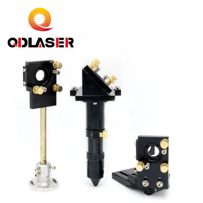 QDLASER Laser Parts  E Series Black Co2 Laser Head Set with Laser Mirrors Mount Support
