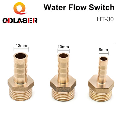 QDLASER Water Flow Switch Sensor Water Cut-off Protection HT-30 Spout 8/10/12mm Signal Booster Pumps for CO2 Laser Machines