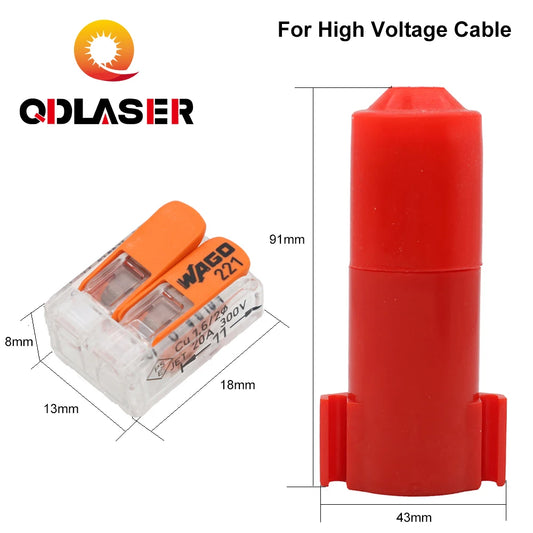 QDLASER CO2 Laser Machine Gennral Parts High Voltage Cable Connector