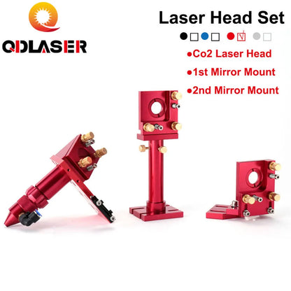 QDLASER C Series Co2 Laser Head Sets Laser Focus Lens 20-63.5mm With Laser Head 1st 2nd Mirror Mount