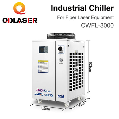 QDLASER CWFL-3000 S&A  Industry Air Water Chiller AC 220-240V Voltage 50Hz/60Hz Frequency For fiber laser engraving machines