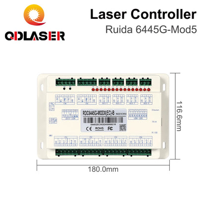 QDLASER Ruida 6445G-Mod5 Touch Screen CO2 Laser Controller DIY Panel Button RDWorks V8 Software for CO2 Laser Cutting Machine