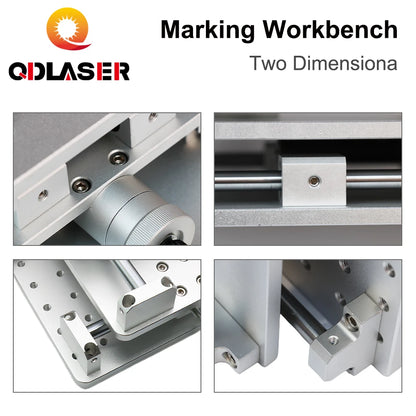 QDLASER 1064nm Fiber Laser Marking Machine 2 Axis Moving Table Portable Cabinet Case XY Aixs Working Table Marking Workbench