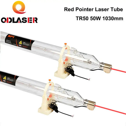 QDLASER SPT Coaxial Red Light Indication CO2 Laser Tube 50w for Laser Cutting