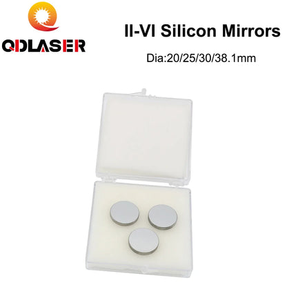 II-VI CO2 Laser Si Reflection Mirror Laser Mirror Dia. 20/25/30/38.1mm for Laser Cutter Engraver