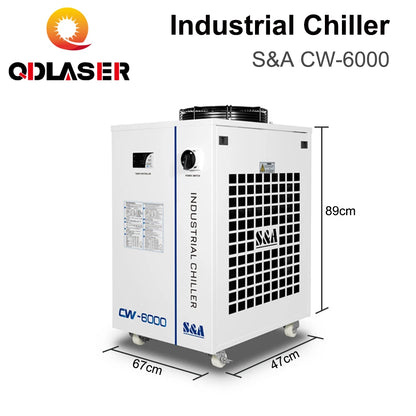 QDLASER CW-6000 S&A Industrial Chiller 50/60Hz 70L/min Flow R-410a Refriferant 50/60Hz for Machine Water Colling System