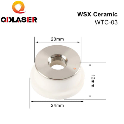 QDLASER Dia. 24mm WSX MINI Fiber Laser Head Ceramic Ring WTC-03 Fiber Laser Ceramic Nozzle Holder WSX-GQ-MN-001H Wholesale
