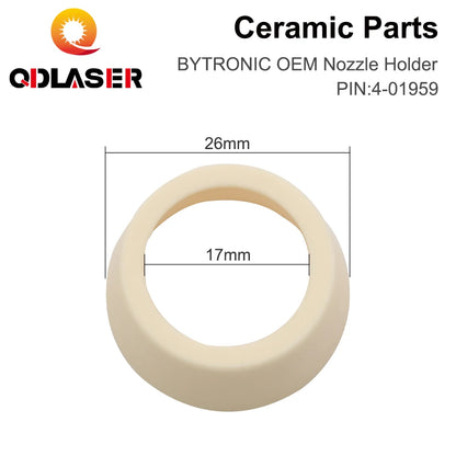 QDLASER  OEM Laser Ceramic Ring 4-01959 D26 H10.9mm Nozzle Holder for  Fiber Laser Cutting Head