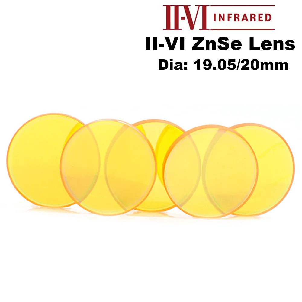 QDLASER II-VI USA CVD ZnSe Focus Lens Dia. 19.05 20mm FL 38.1 50.8 63.5 101.6mm 2-4 for CO2 Laser Engraving Cutting Machine