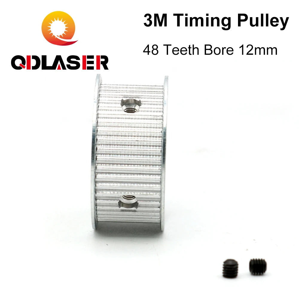 QDLASER HTD-3M Aluminum Timing Pulley, Smooth Mini Belt Pulley