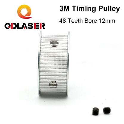 QDLASER HTD-3M Aluminum Timing Pulley, Smooth Mini Belt Pulley