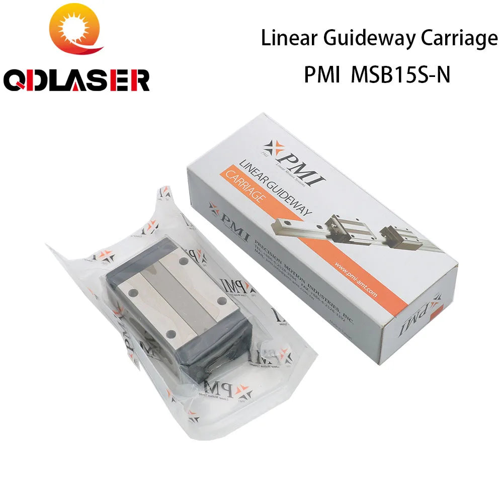 QDLASER Original Taiwan PMI Linear Guideway Carriage Block MSB15S-N for CO2 Laser Engraving Cutting Machine