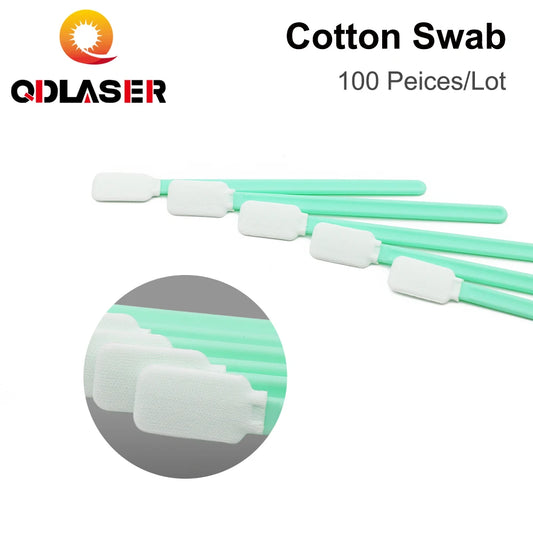 QDLASER Nonwoven Cotton Swab 100pcs/Lot Dustproof Size 70mm 100mm 160mm 121mm for Clean Focus Lens and Protective Windows