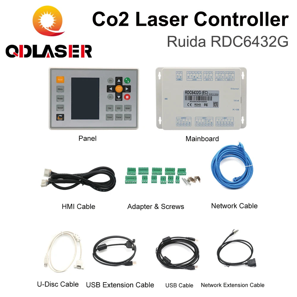 QDLASER Rida RDC6432 CO2 laser controller system For laser cutting and engraving machines Replacements Replaces AWC708S RDC6442S