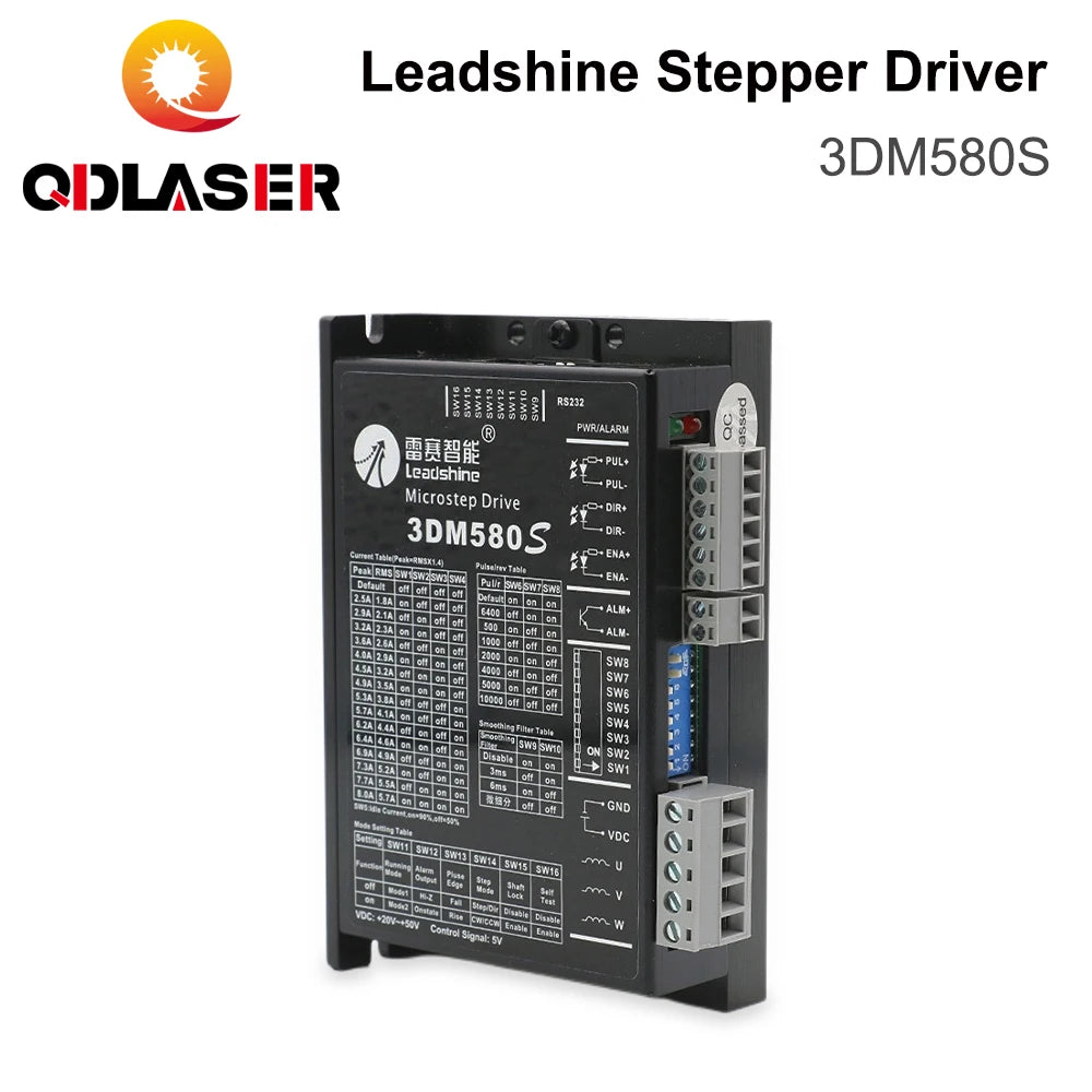 QDLASER Leadshine Stepper Motor Driver 3DM580 3 Phase 18-50VDC 1.0-8.0A Upgrade 3DM580 for CO2 Laser Cutting Engraving Machine