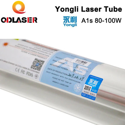 Yongli A1s 90W CO2 Laser Glass Tube Length 1100 Dia. 80mm for CO2 Laser Engraving and Cutting Machine