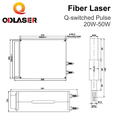QDLASER Raycus 20W-50W Q-switched Pulse Fiber Laser Series GQM 1064nm High Quality Laser Marking Machine DIY PART