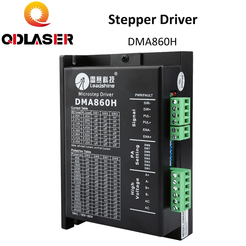 QDLASER Leadshine Driver 2-Phase NEMA34 DMA860H Stepper Motor Driver for Co2 Laser Cutting and Engraving Machine