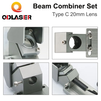 QDLASER Beam Combiner Set Combiner Mount + Beam Combiner (20mm)+Red Pointer for CO2 Laser Engraving Machine