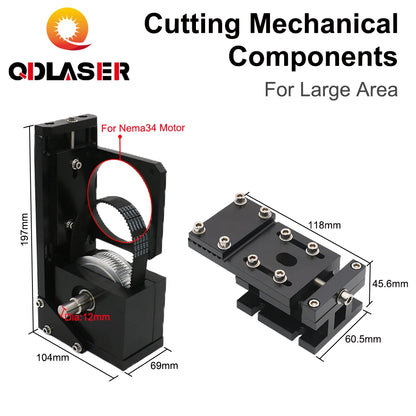 QDLASER Cutting Mechanical Components for DIY Large Format CO2 Cutting Engraving Machine 1318 1325 1518 1525 1820 1825 2030