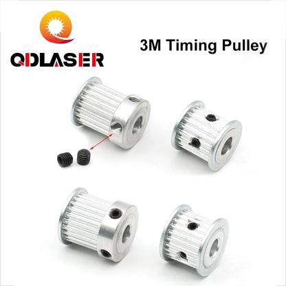 QDLASER HTD-3M Timing Pulley /Alu for CO2 Laser Engraving and Cutting Machine Wheel Gear Pulley