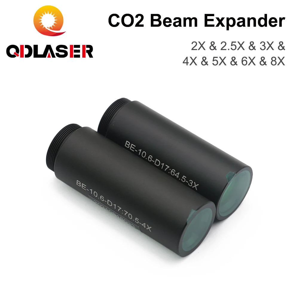 QDLASER CO2 Laser Beam Expander 10600nm 2X 2.5X 3X 4X 5X 6X 7X 8X 10X Galvanometer Laser Marking Lenses Optics Beam Expand