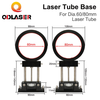 QDLASER CO2 Laser Tube FS Metal Bracket Brackets Diameter 60/80mm Suitable for Laser Engraving and Cutting Machines
