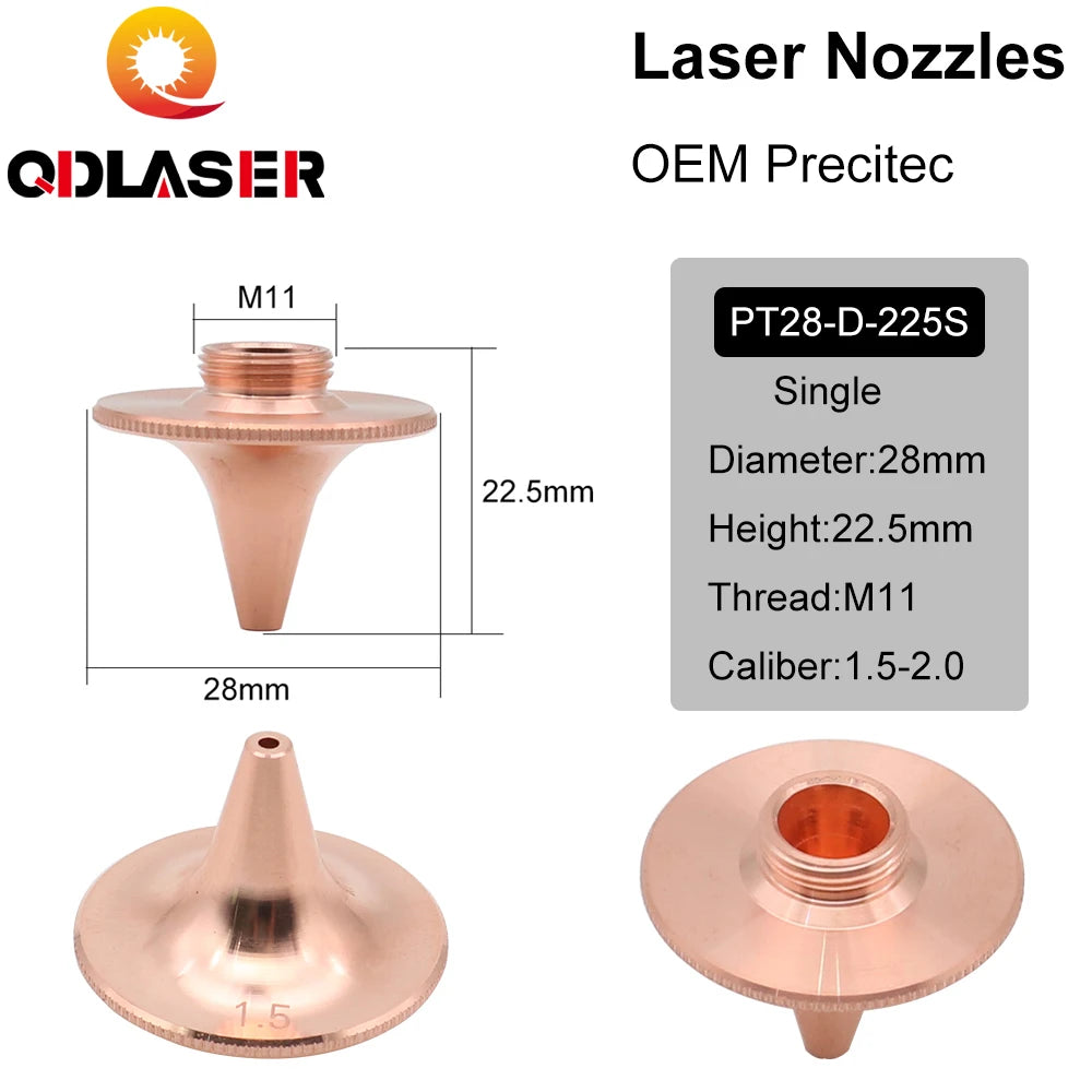 QDLASER OEM Precitec Single Layer Caliber 1.5/2.0mm Laser Cutting Nozzle
