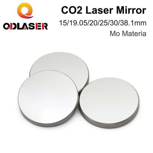 QDLASER CO2 Laser Reflector Mo Mirror Dia. 15 19.05 20 25 30 38.1mm Thickness 3mm for CO2 Laser Cutting Engraving Machine