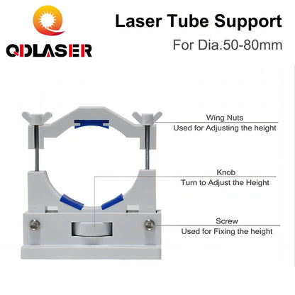 QDLASER CO2 Laser Tube Support Mount Flexible Plastic Dia.50-80mm for 50-180W Laser Tube Cutting and Engraving Machine Model a