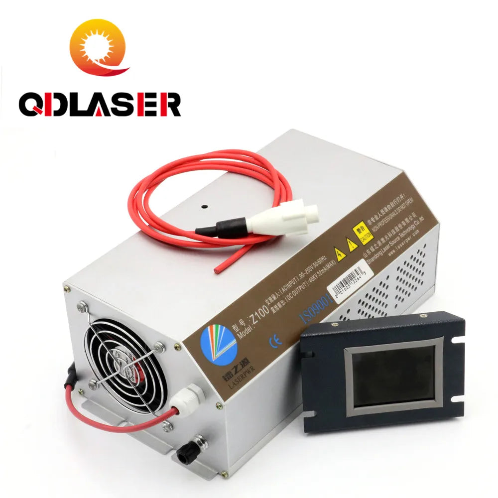QDLASER 100-120W CO2 Laser Power Supply Monitor AC90-250V  EFR Tube for CO2 Laser Engraving Cutting Machine Z100 Z Series