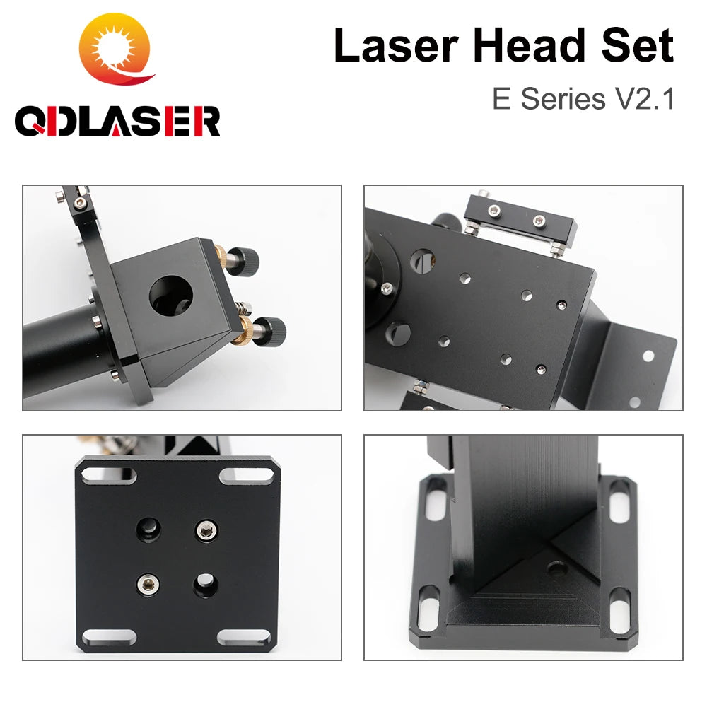 QDLASER CO2 Laser Head Set E Series Laser Head + 1 Pcs Focusing Lens + 3 Pcs Si / Mo Mirrors for Engraver Cutting Machine Parts