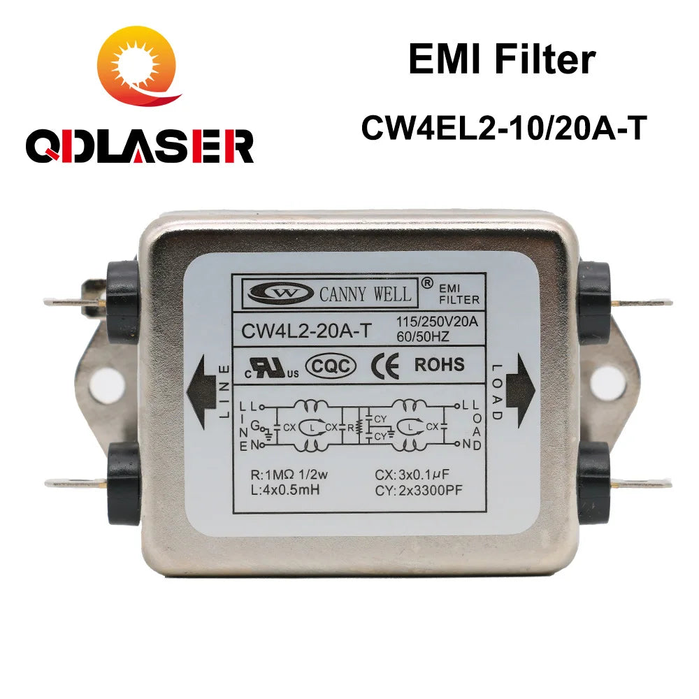 QDLASER EMI Filter for CO2 Laser Machine CW4L2-10A-T /CW4L2-20A-T