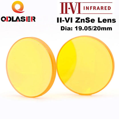 Co2 USA II-VI ZnSe Focus Laser Lens Dia 19.05/ 20mm FL 38.1 50.8 63.5 76.2 101.6mm for CO2 Laser Engraving Cutting Machine