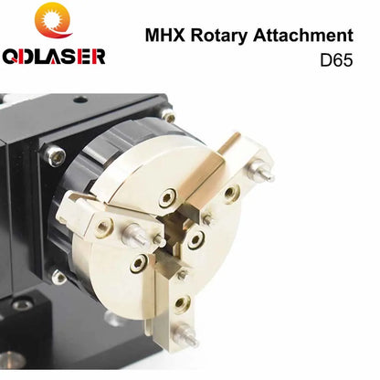 QDLASER Rotary Engraving Attachment with Chucks Max Dia. 65mm 125mm for Laser Marking Machine